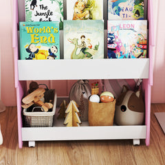 AIYAPLAY Kids Bookshelf & Toy Storage Unit – Pink