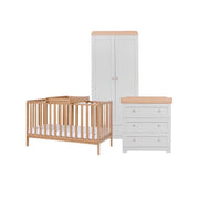 Tutti Bambini Malmo Cot Bed & Rio 3-Piece Furniture Set – Dove Grey & Honey Oak image 2