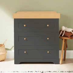 Tutti Bambini Rio 2-Piece Nursery Furniture Set – Slate & Honey Oak