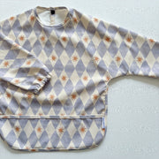 Long Sleeved Baby Bib - Blue Harlequin image 6
