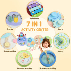 AIYAPLAY Caterpillar Busy Board with 7 Activities
