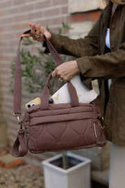Ralphie Bear Quilted Changing Stroller Bag - Brown/Pears image 5
