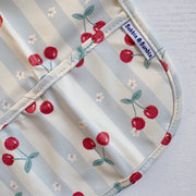 Long Sleeved Baby Bib - Cherry Stripe image 6