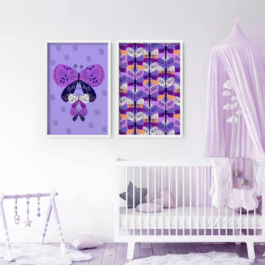 Butterfly Nursery Wall Art Prints – Set of 2