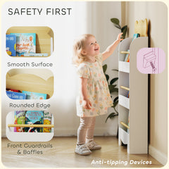 AIYAPLAY 3-Tier Kids Bookshelf – White