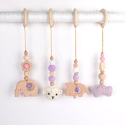 Beech Animal Baby Room Decoration Wooden Children's Rattle image 5