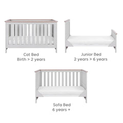 Tutti Bambini Verona 3-Piece Nursery Furniture Set – Dove Grey & Oak