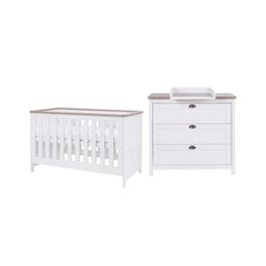 Tutti Bambini Verona 2-Piece Nursery Furniture Set – White & Oak