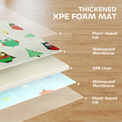 AIYAPLAY Foldable Baby Play Mat – Double-Sided Car Track & Owl Design, 200 x 150 cm