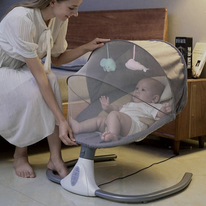Electric Baby Rocker Chair with Bluetooth, Remote Control & Vibration