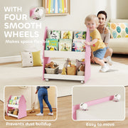 AIYAPLAY Kids Bookshelf & Toy Storage Unit – Pink image 5