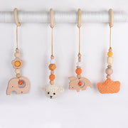 Beech Animal Baby Room Decoration Wooden Children's Rattle image 2