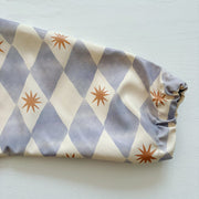 Long Sleeved Baby Bib - Blue Harlequin image 7