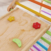 AIYAPLAY 9-in-1 Wooden Toddler Climbing Frame with Slide & Arch image 7