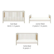 Tutti Bambini Alba Cot Bed - White Sand / Distressed Oak image 6