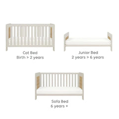 Tutti Bambini Alba Cot Bed - White Sand / Distressed Oak