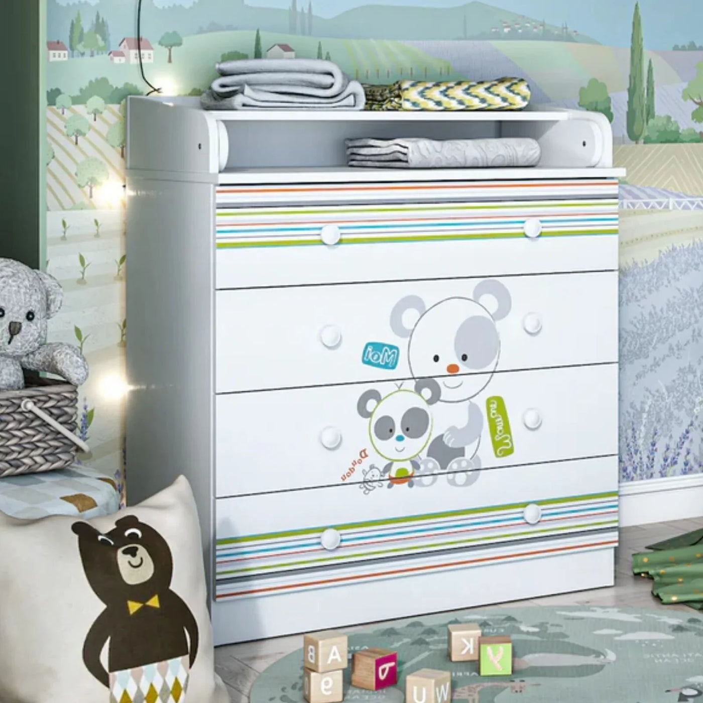Shefa Kids 800 Changing Dresser – Pandas