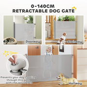 PawHut Retractable Baby Safety Gate – Up to 140cm, Grey image 3