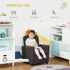 HOMCOM 2-in-1 Kids Armchair with Footrest – Grey