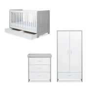 Ickle Bubba Pembrey Furniture Set Under Drawer Ash Grey & White 3 pcs - Premium Sprung Mattress image 1