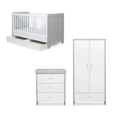 Ickle Bubba Pembrey Furniture Set Under Drawer Ash Grey & White 3 pcs - Premium Sprung Mattress