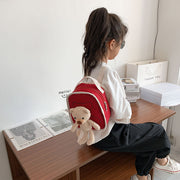Cute Bear Doll Mini Canvas Kindergarten Backpack image 3