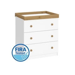 Shefa Kids 888 Changing Dresser – White & Oak