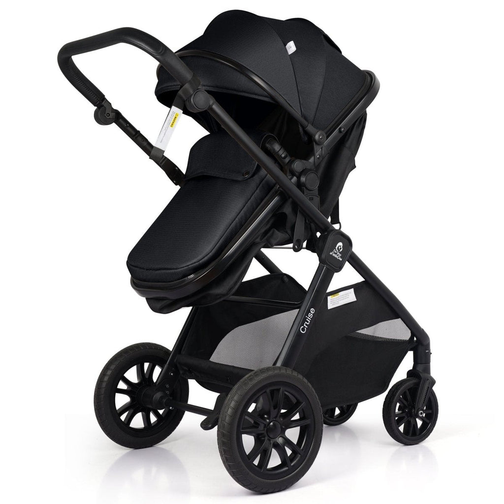 Cruise 3 In 1 Travel System With i-Size Car Seat - Eclipse Black (Free Cupholder / Seat Liner Included!)