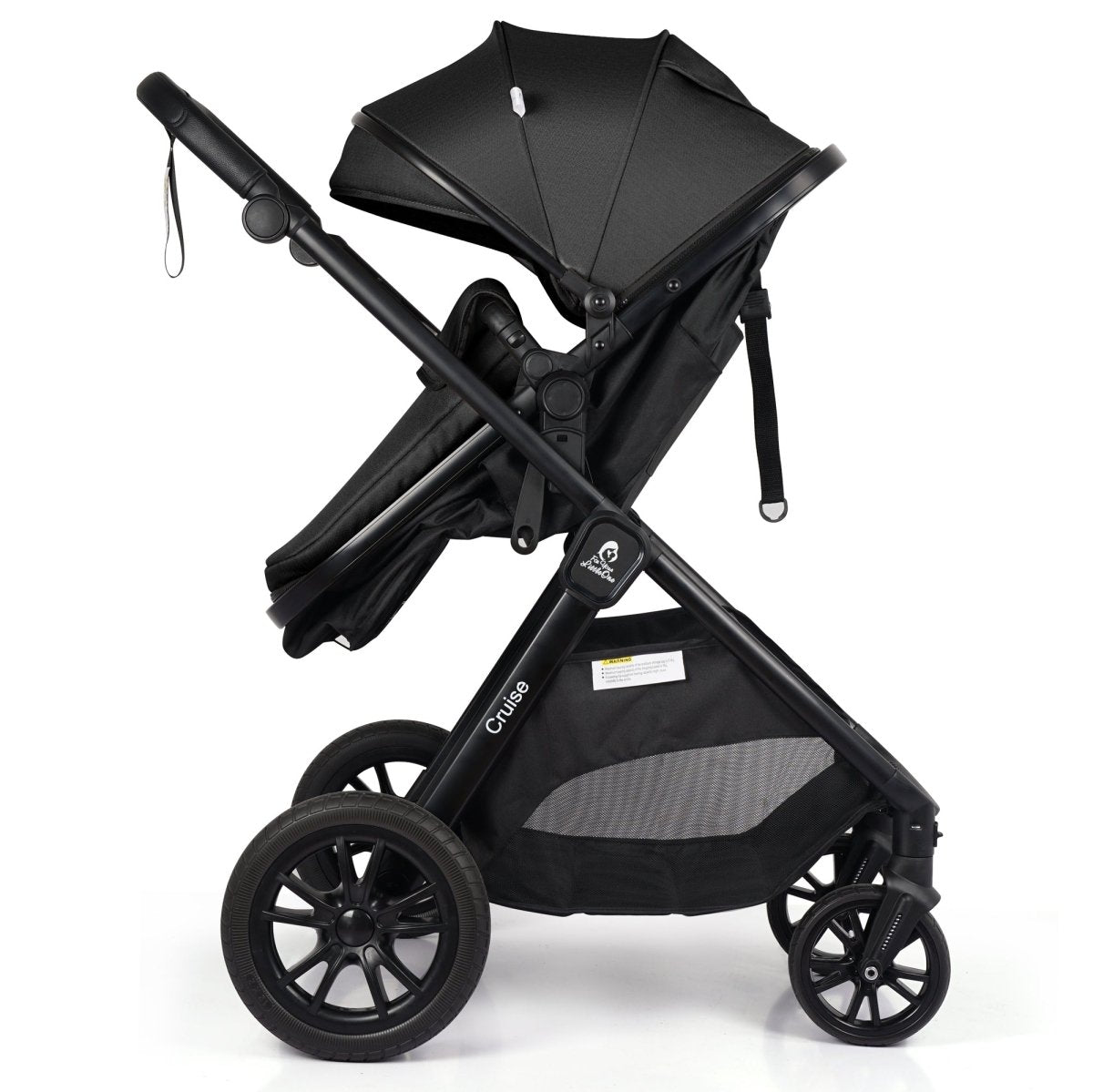 Cruise 3 In 1 Travel System With i-Size Car Seat - Eclipse Black (Free Cupholder / Seat Liner Included!)