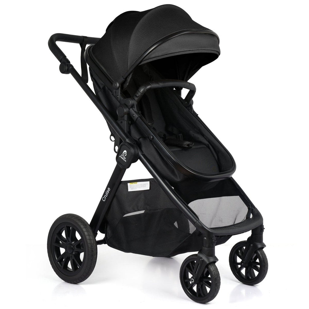 Cruise 3 In 1 Travel System With i-Size Car Seat - Eclipse Black (Free Cupholder / Seat Liner Included!)