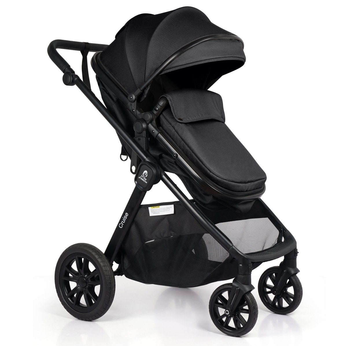 Cruise 3 In 1 Travel System With i-Size Car Seat - Eclipse Black (Free Cupholder / Seat Liner Included!)