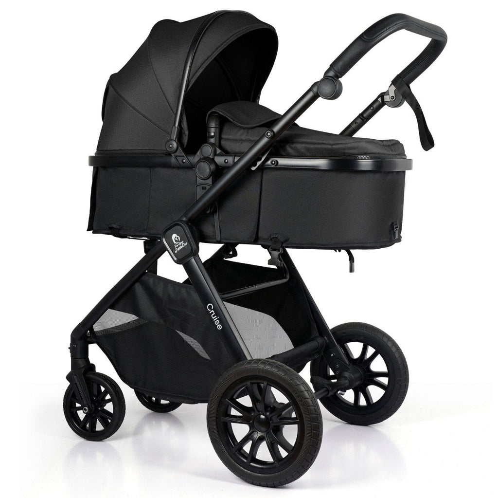 Cruise 3 In 1 Travel System With i-Size Car Seat - Eclipse Black (Free Cupholder / Seat Liner Included!)