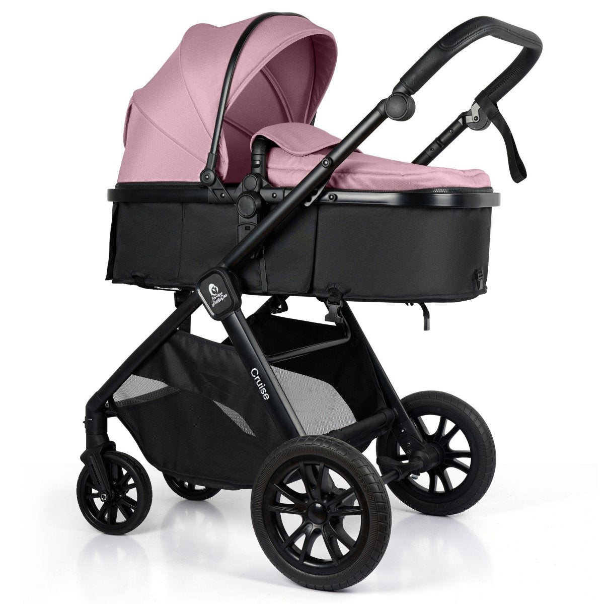 Cruise 3 In 1 Travel System With i-Size Car Seat - Blush Rose (Free Cupholder And Seat Liner Included!)