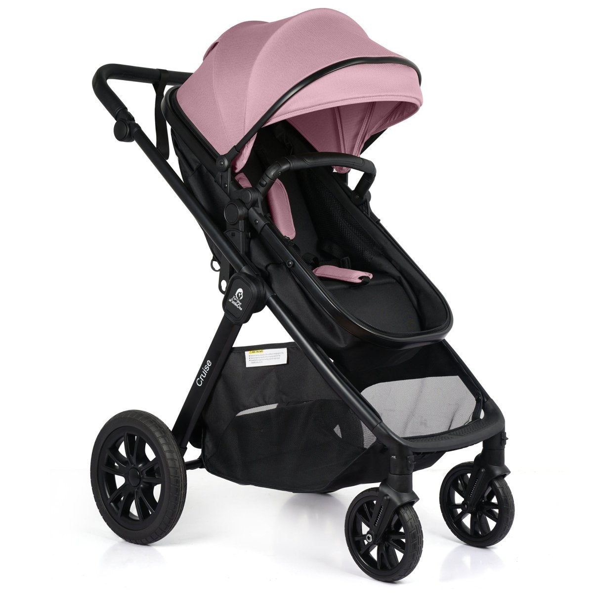 Cruise 3 In 1 Travel System With i-Size Car Seat - Blush Rose (Free Cupholder And Seat Liner Included!)