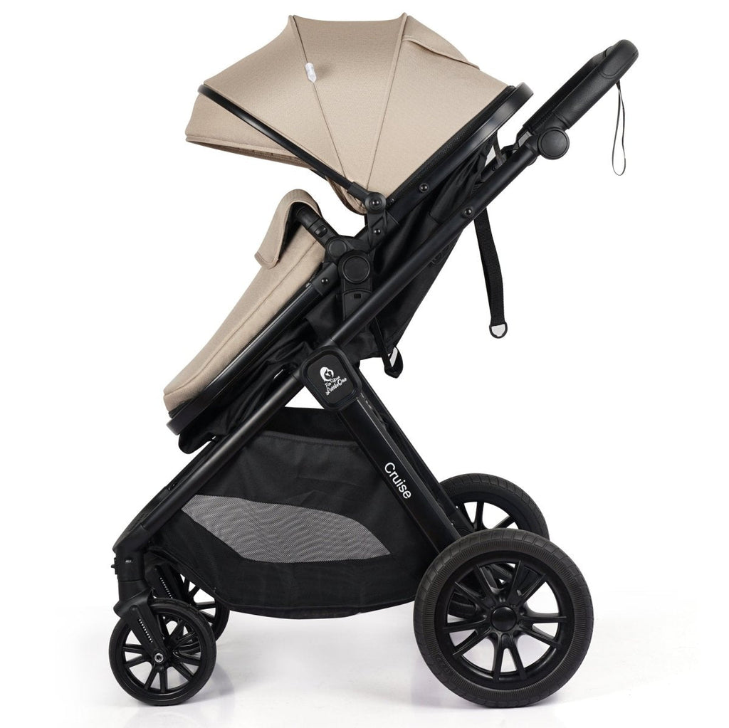 3 In 1 Travel System With i-Size Car Seat - Dune Beige (Free Cupholder And Seat Liner Included!)