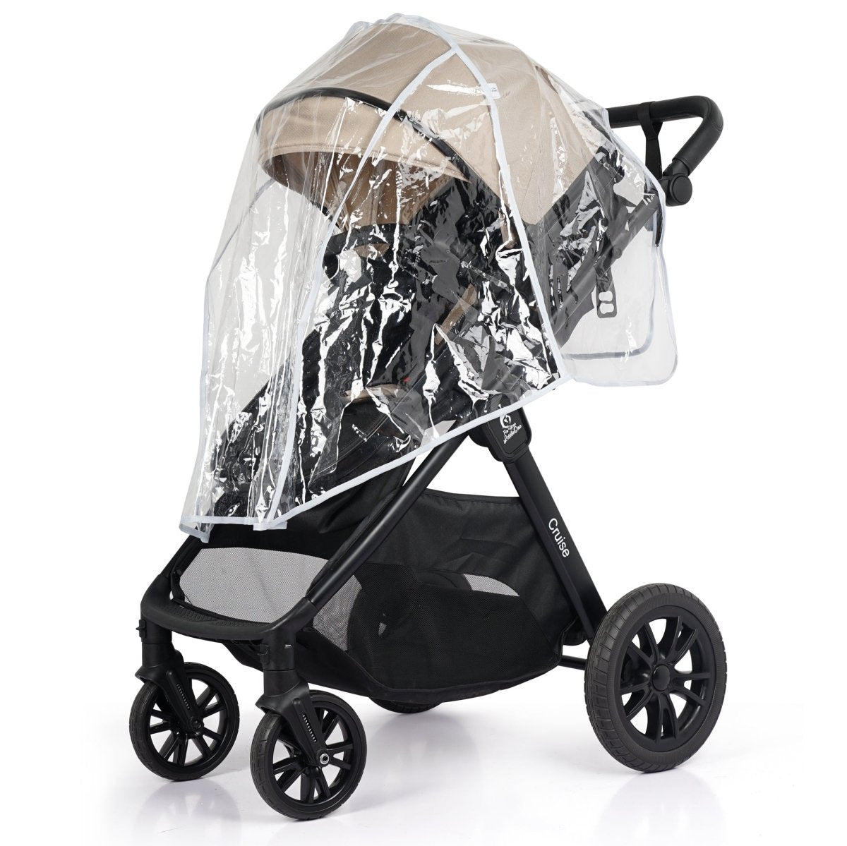 3 In 1 Travel System With i-Size Car Seat - Dune Beige (Free Cupholder And Seat Liner Included!)