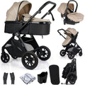 3 In 1 Travel System With i-Size Car Seat - Dune Beige (Free Cupholder And Seat Liner Included!)