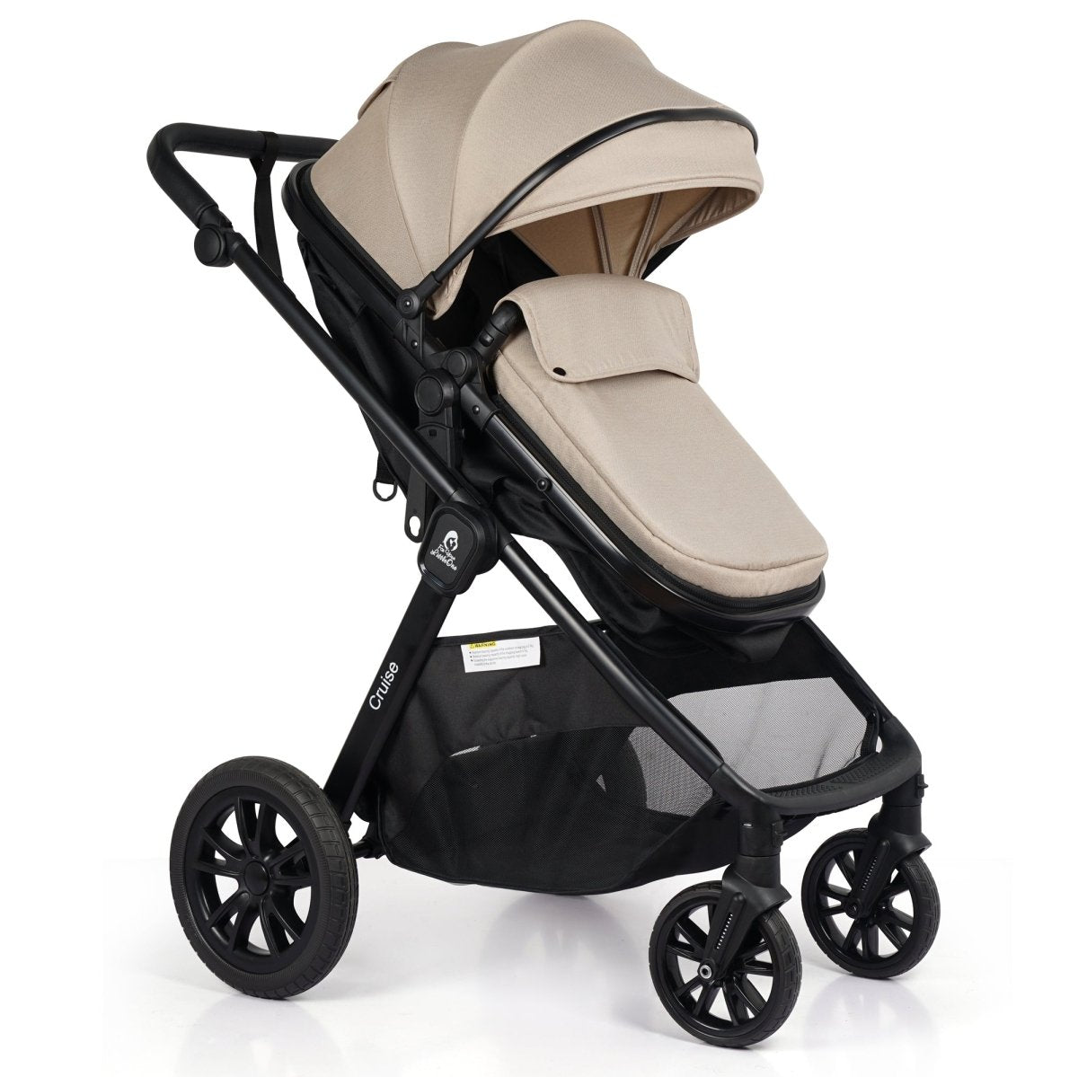 3 In 1 Travel System With i-Size Car Seat - Dune Beige (Free Cupholder And Seat Liner Included!)
