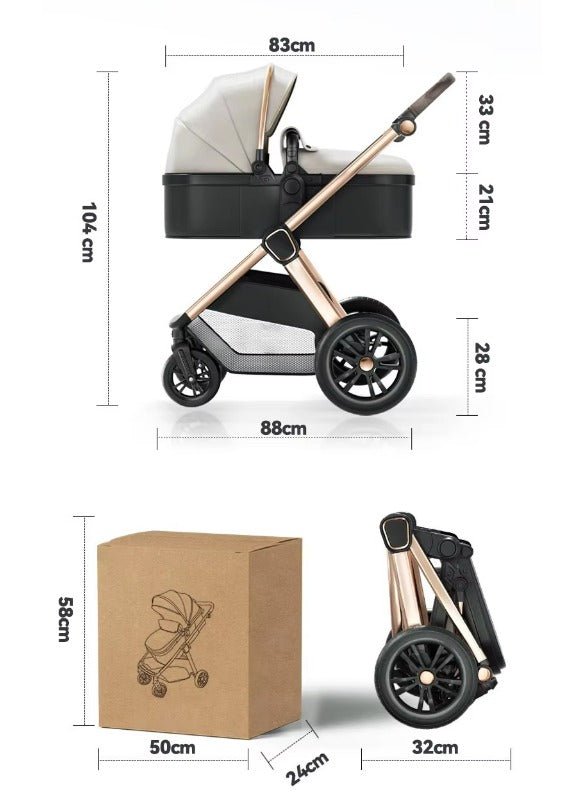 Cruise 3 In 1 Travel System With i-Size Car Seat - Blush Rose (Free Cupholder And Seat Liner Included!)