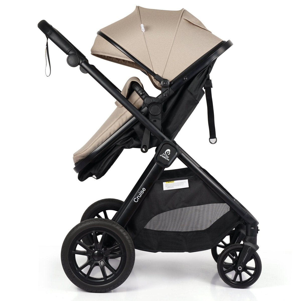 3 In 1 Travel System With i-Size Car Seat - Dune Beige (Free Cupholder And Seat Liner Included!)