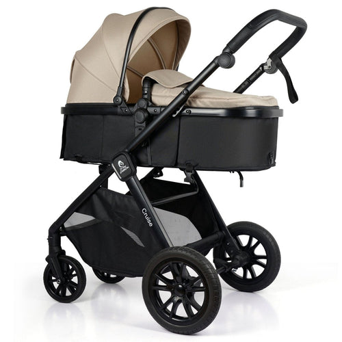 3 In 1 Travel System With i-Size Car Seat - Dune Beige (Free Cupholder And Seat Liner Included!)