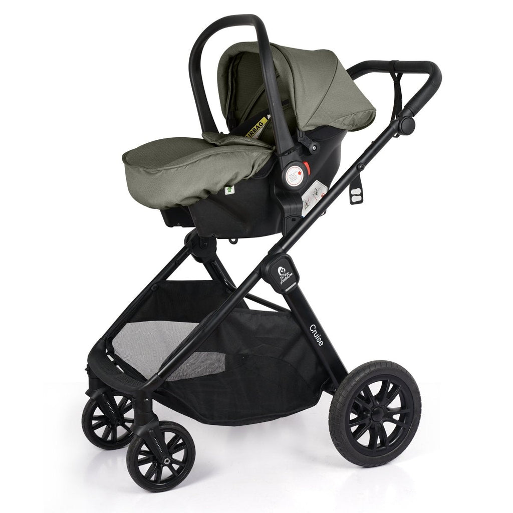 Cruise 3 In 1 Travel System With i-Size Car Seat - Pebble Sage (Free Cupholder And Seat Liner Included!)