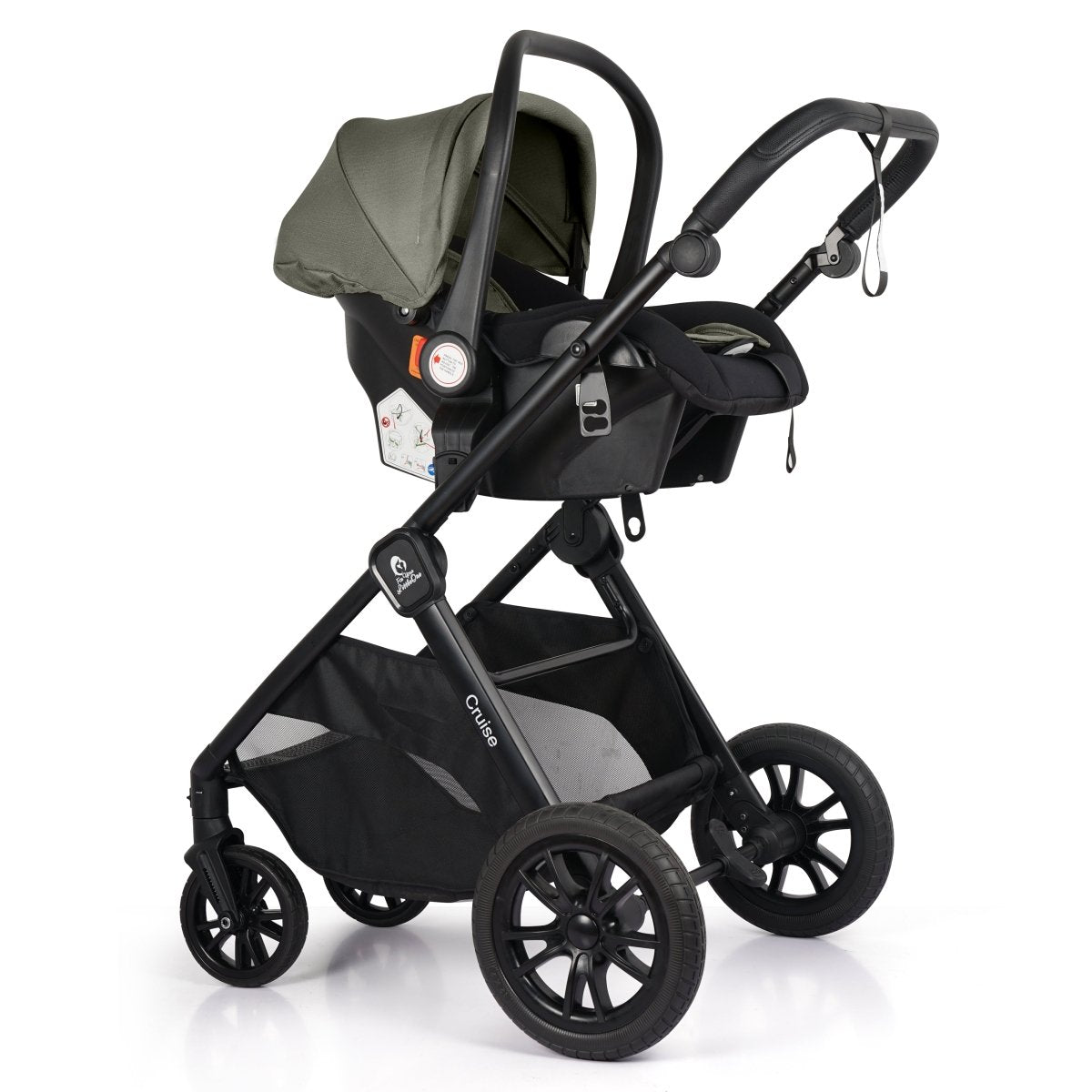 Cruise 3 In 1 Travel System With i-Size Car Seat - Pebble Sage (Free Cupholder And Seat Liner Included!)