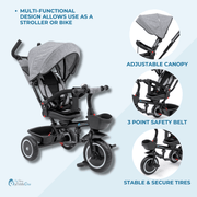 6 in 1 Trike V3 - Blue (9 months - 5 years) image 9