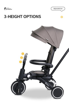 Foryourlittleone Xplor 6 in 1 Foldable Trike - Jet Black (10m-4y)