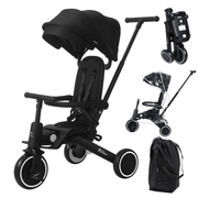 Foryourlittleone Xplor Plus 6 in 1 Foldable Trike - Jet Black (10m-4y) image 1