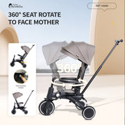 Foryourlittleone Xplor Plus 6 in 1 Foldable Trike - Pastel Pink (10m-4y) image 10