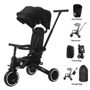 Foryourlittleone Xplor Ultimate 6 in 1 Foldable Trike - Jet Black (10m-4y) image 1
