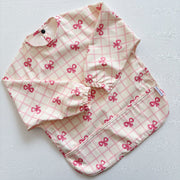 Long Sleeved Baby Bib - Pink Bow image 1