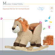 HOMCOM Plush Lion Rocking Toy with Sound – Brown (18–36 Months) image 7